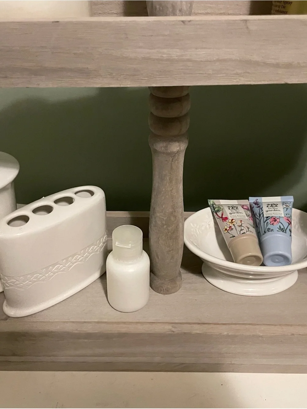 Martha Stewart White Ceramic Bath Accessory Set with Decorative Tubes